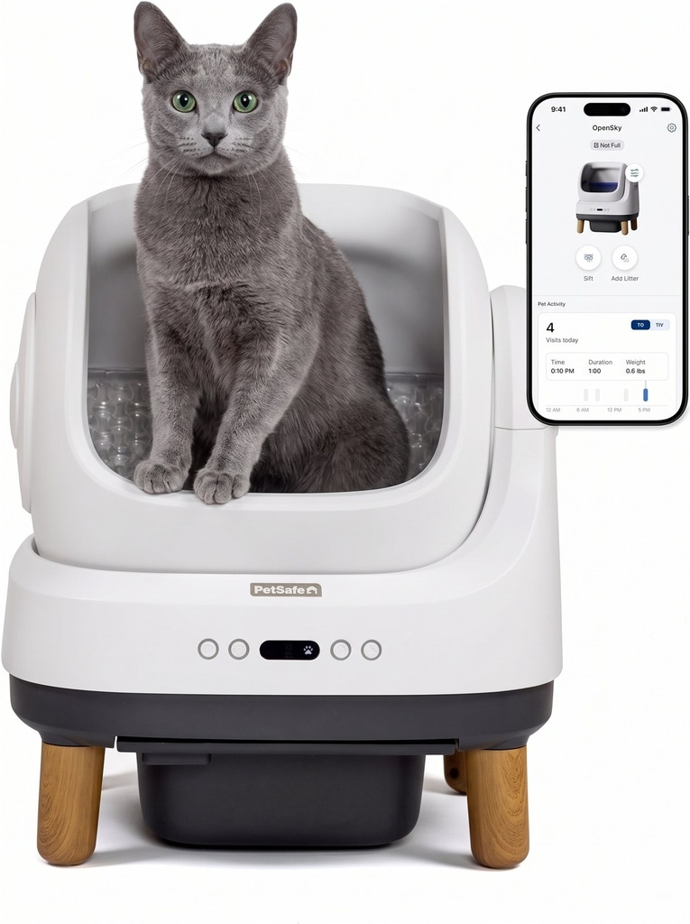 OpenSky self-cleaning litter box with app