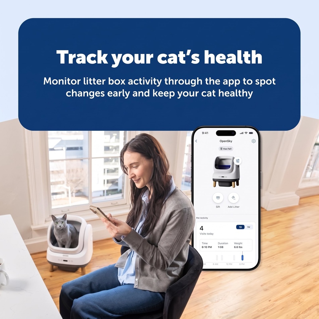 Track your cat's health in the app
