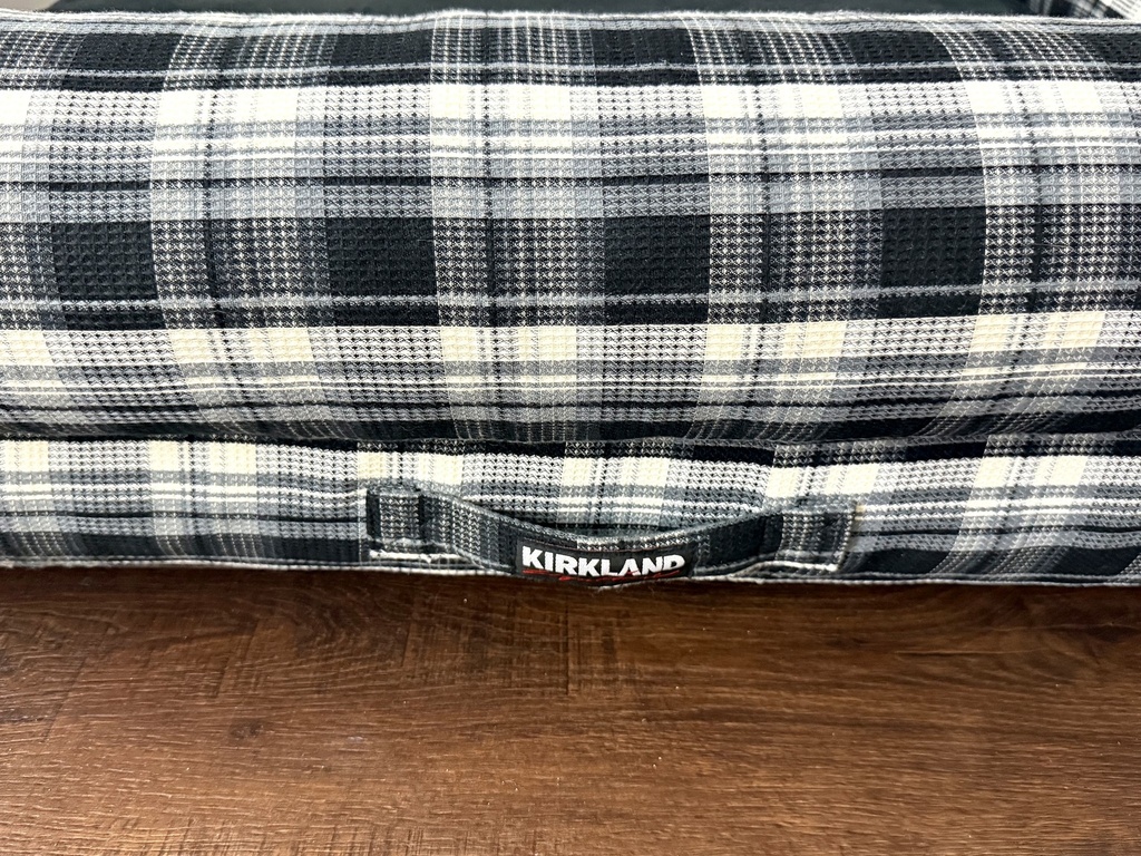 Kirkland Signature L-Shaped Bolster Dog Bed 42" x 36" Black Plaid (3)