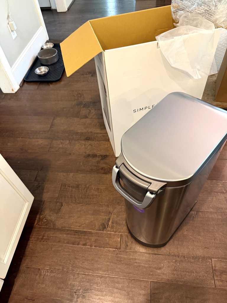simplehuman XL Pet Food Can 40 lb Brushed Stainless Steel (2)
