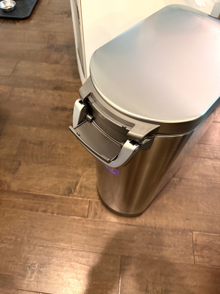 simplehuman XL Pet Food Can 40 lb Brushed Stainless Steel (6)