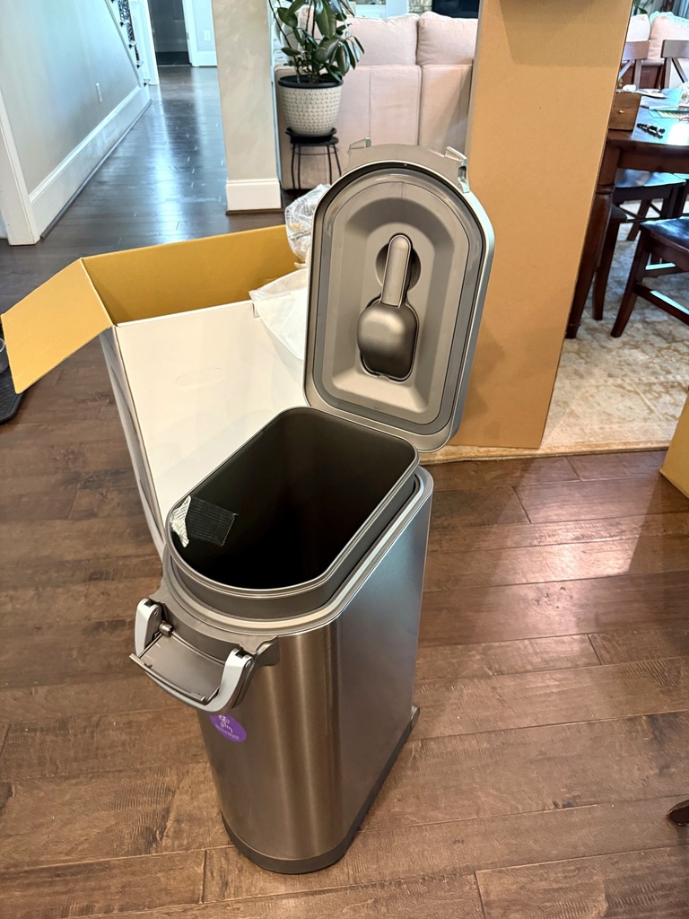 simplehuman XL Pet Food Can 40 lb Stainless — 2 Small Dents (6)