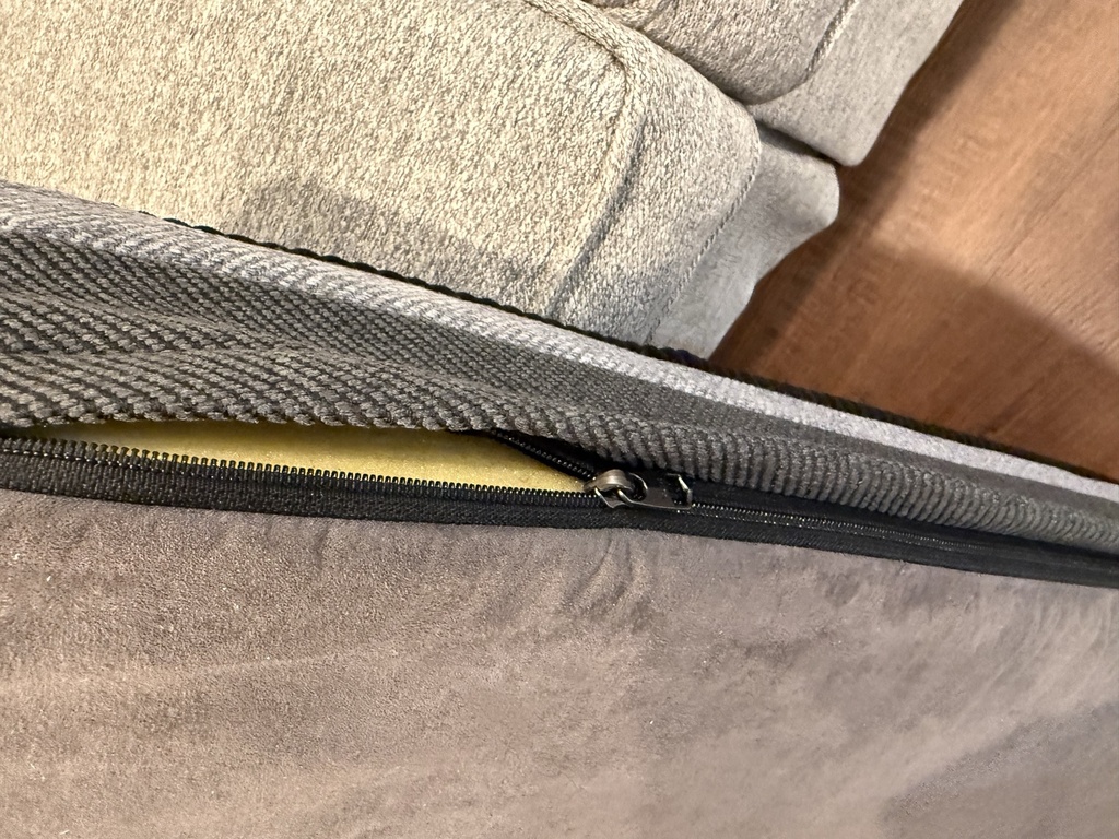 Zip-off cover, foam core inside