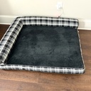 Kirkland Signature L-Shaped Bolster Dog Bed 42" x 36" Black Plaid