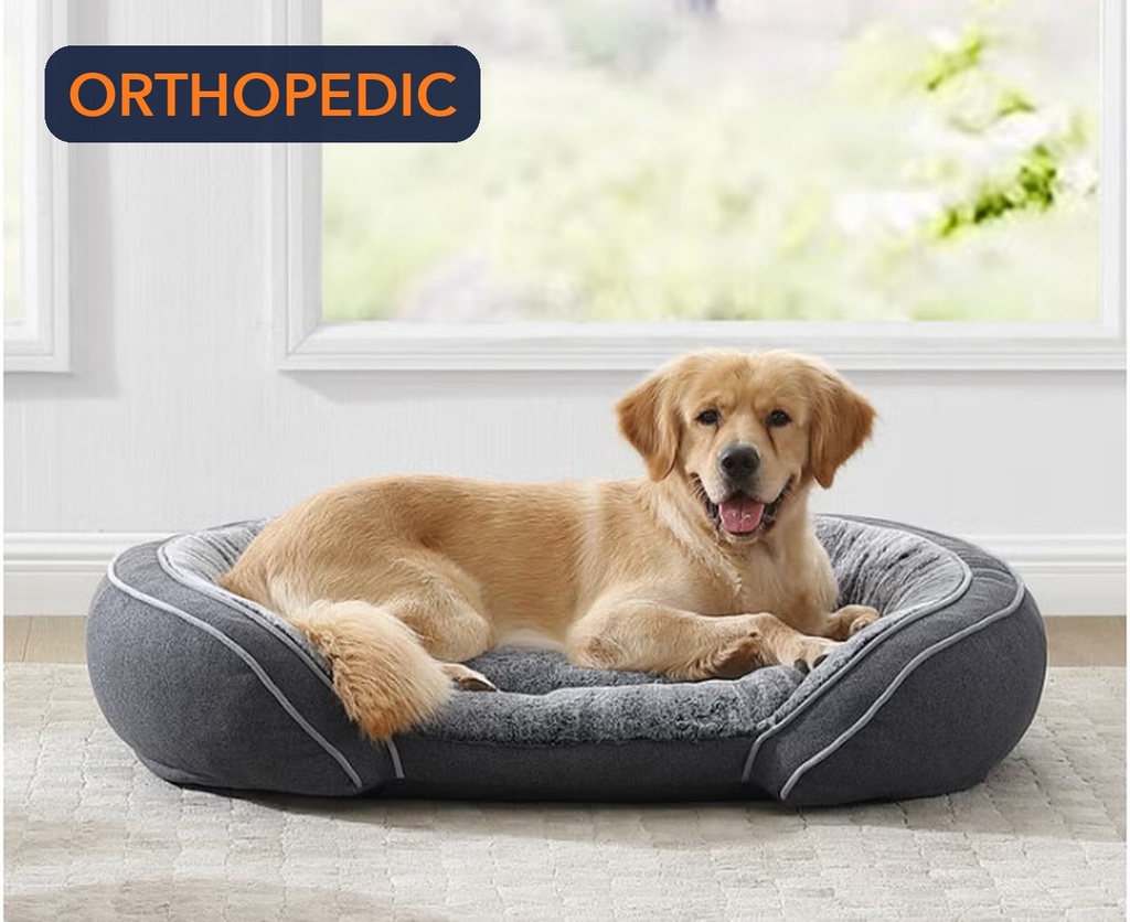 Kirkland Signature Sloped Cuddler Orthopedic Pet Bed 41" x 31" — Gray